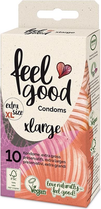 Feelgood Condoms Large | 10 préservatifs grande taille et végans