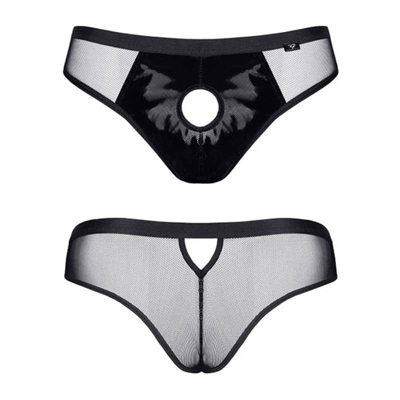 Regnes Fetish Planet REIker001 | Tüll-Slip mit Loch auf der Vorderseite