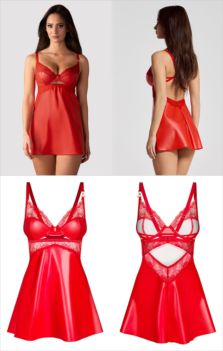 Obsessive Aliosa | Romantisches Chemise in Rot