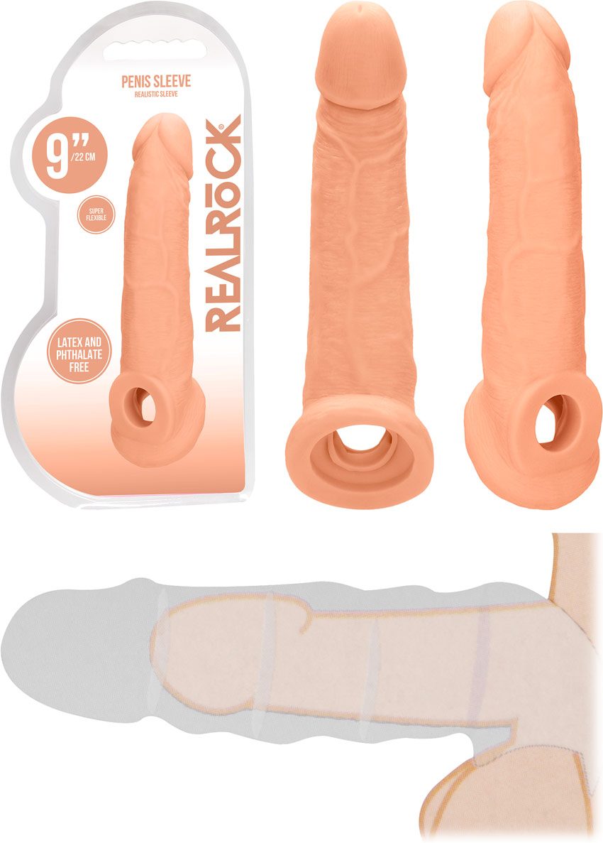 RealRock 9" | Gaine réaliste et grossissante pour pénis | 17 cm
