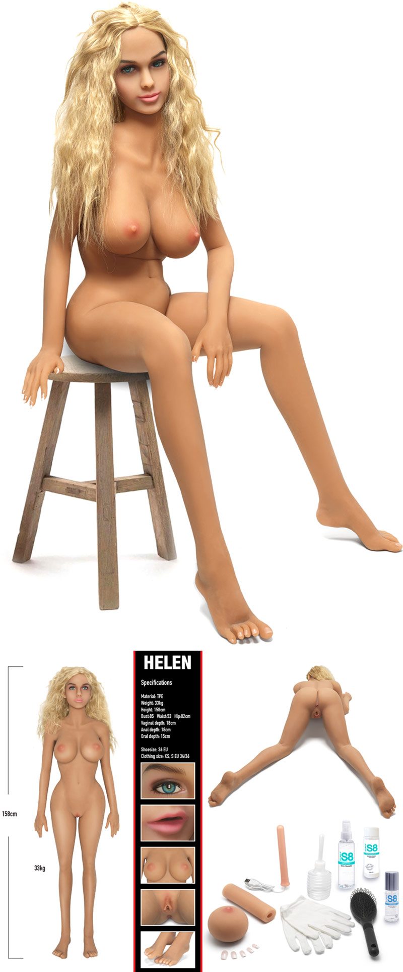 Banger Babes Helen- Lebensgrösse realistische Sex-Puppe - KissKiss