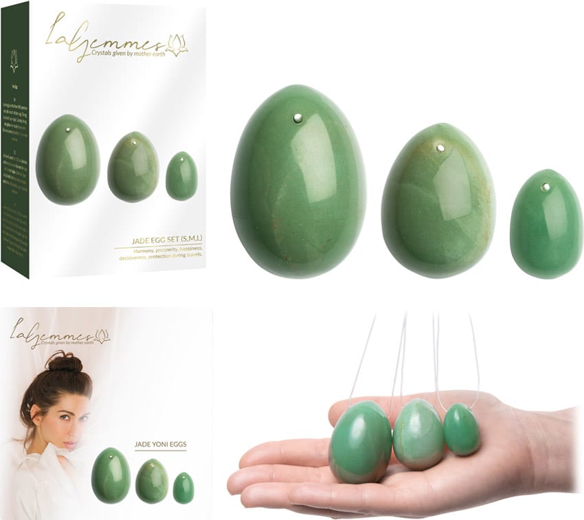 La Gemmes Jade | Trois oeufs de Yoni en pierre semi-précieuse
