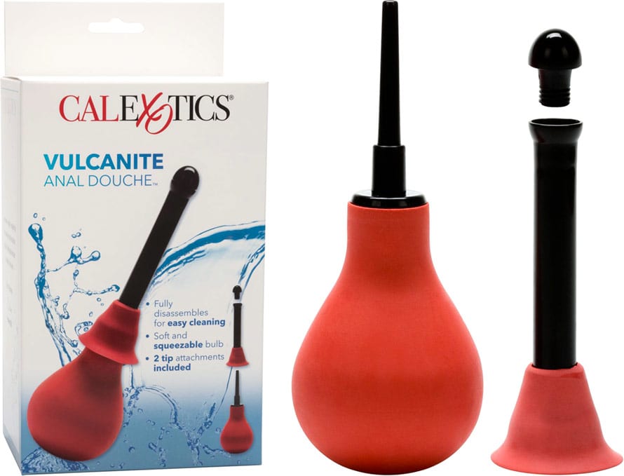 CalExotics Vulcanite | Poire pour lavement anal avec 2 embouts