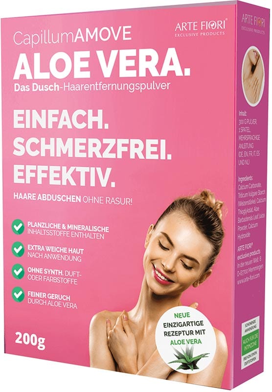 Arte Fiori Capillum AMOVE Aloe Vera | Enthaarungspuder für den Körper