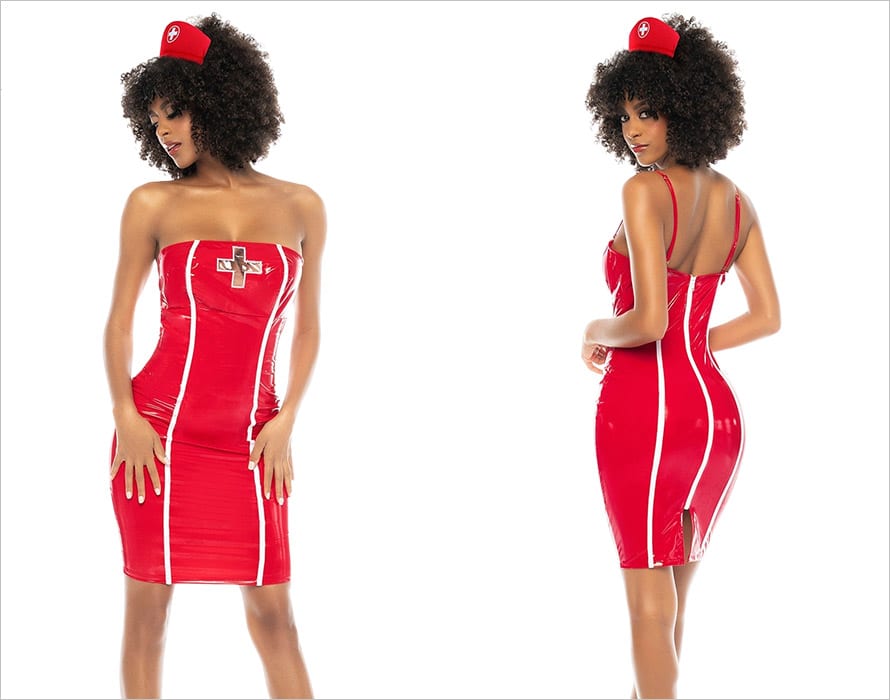 Mapalé 60019 | Costume d'infirmière sexy en vinyle rouge
