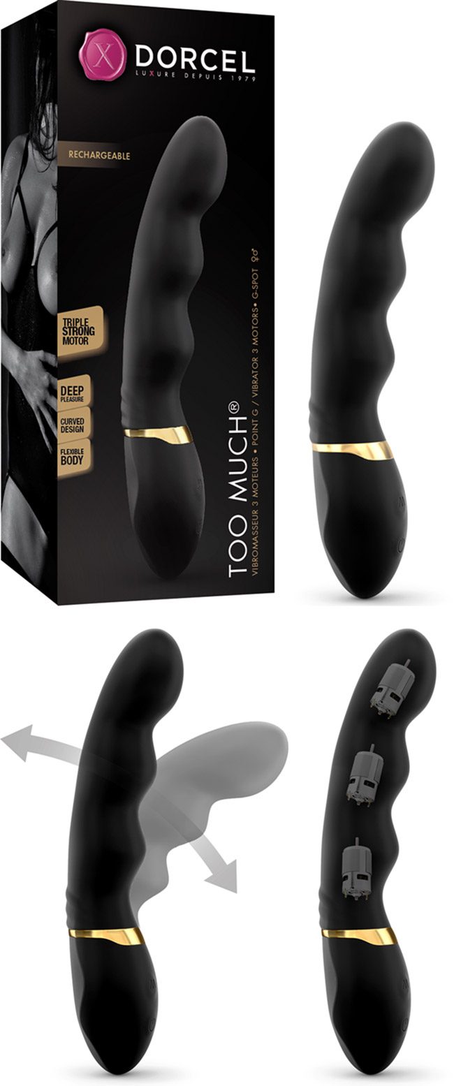 Dorcel Too Much 2.0 | Vibromasseur point G avec 3 moteurs | Noir