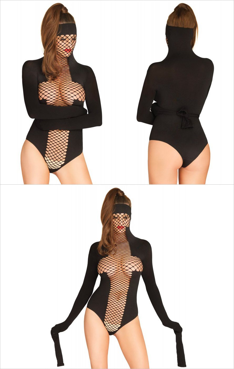 Leg Avenue KINK | Body de contention en tissu opaque et résille