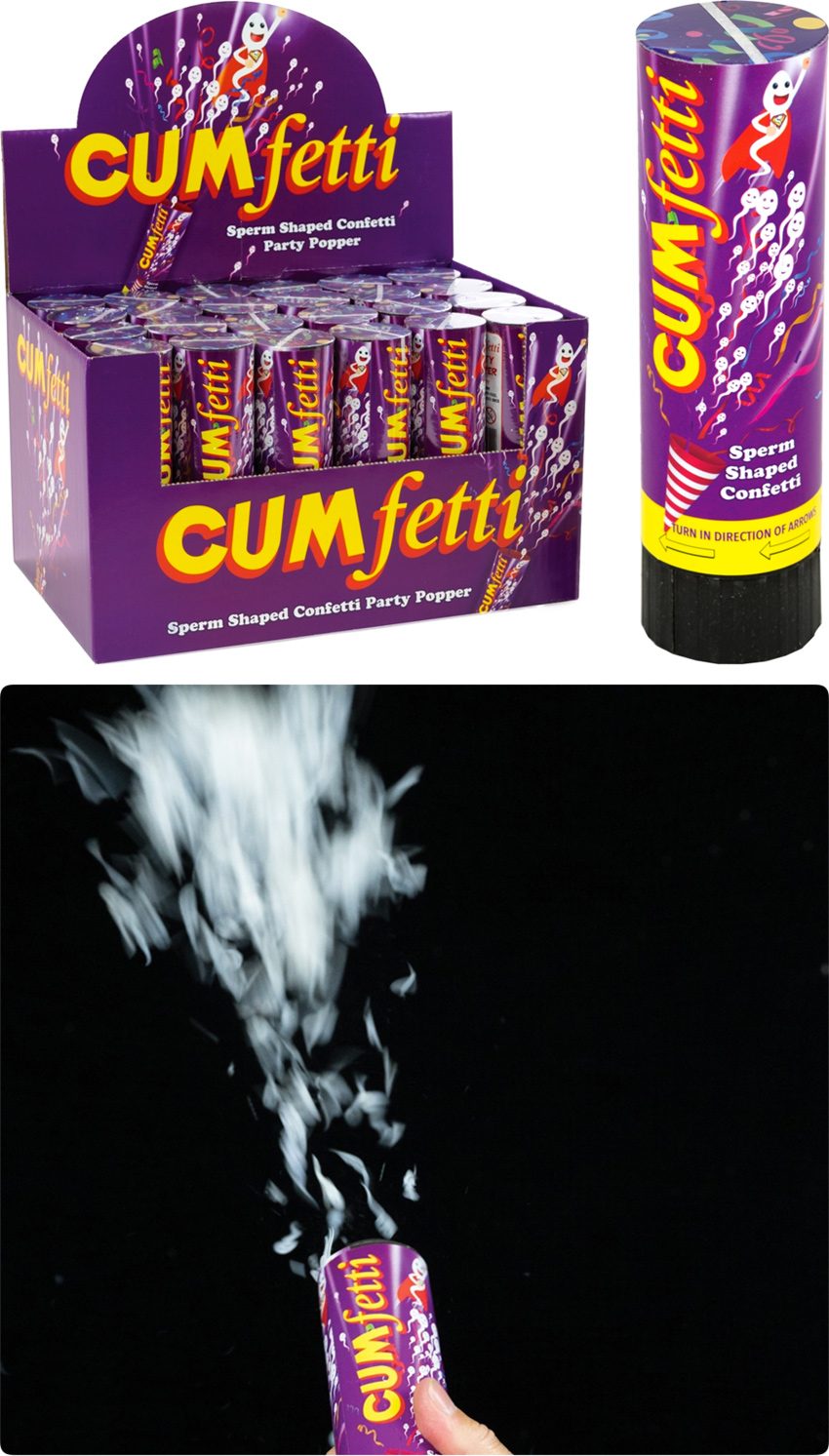 CUMfetti | Konfettikanone mit spermaförmige Konfetti