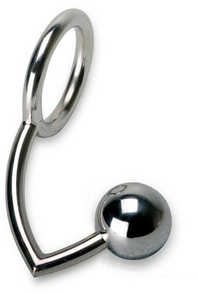 Anallock - Cockring mit Analverschluss aus Metall - 55 mm
