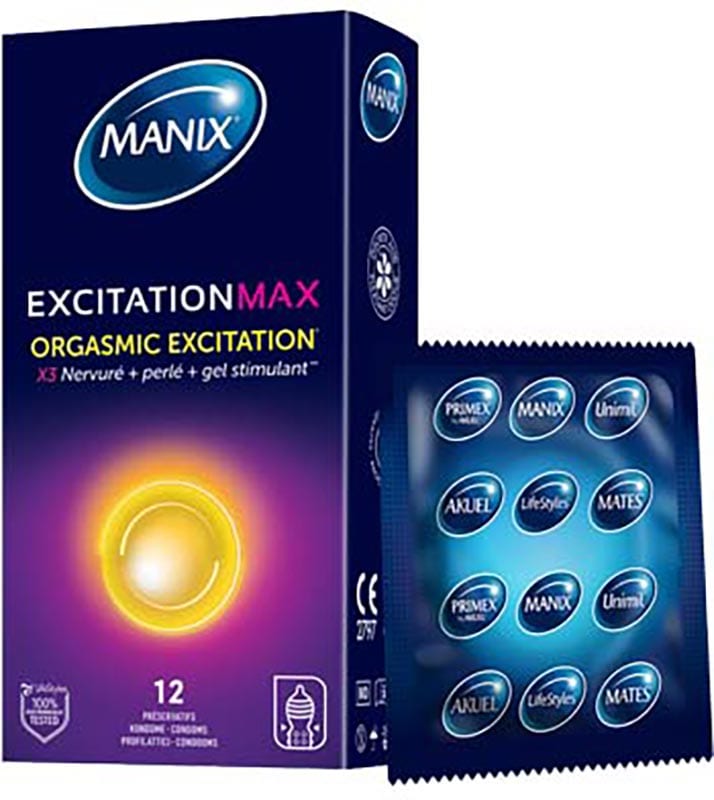 Manix ExcitationMax | Préservatifs orgasmiques et stimulants | 12 pces