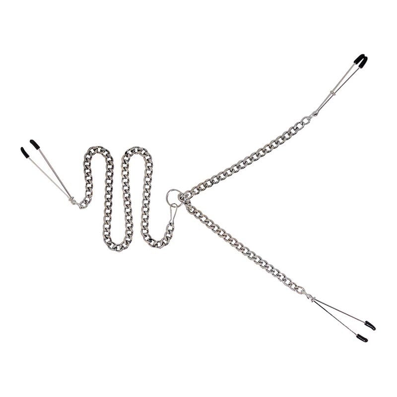 Spartacus Y-Style | Metallkette mit Nippel- und Klitorisklemmen