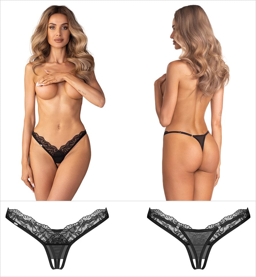 Obsessive Arrowel | String ouvert en dentelle affriolante