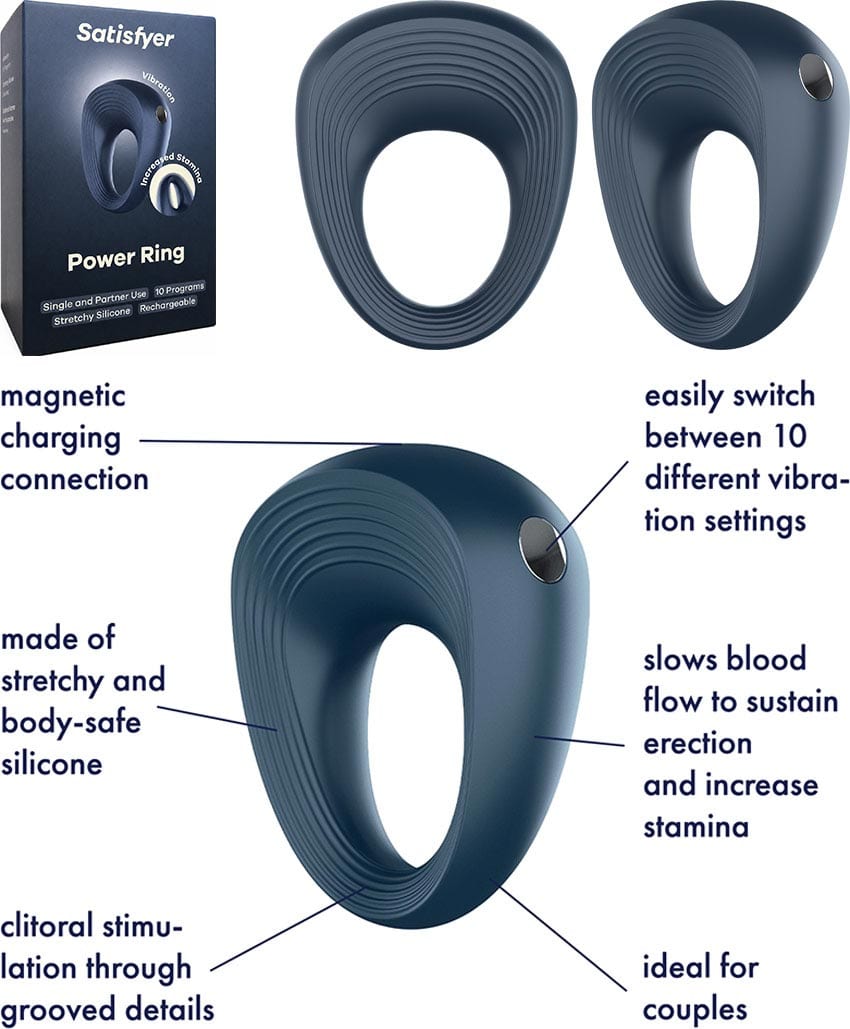Satisfyer Power Ring | Anneau pénien en silicone | Vibrant