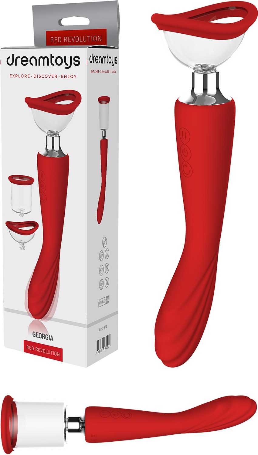 DreamToys Georgia | Vibrator und Vaginalpumpe in roter Farbe