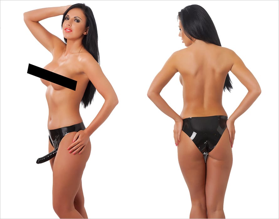 Rimba | Latexhöschen mit Innen- & Aussendildo