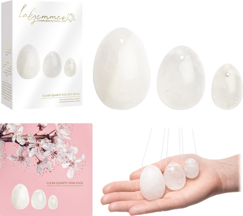 La Gemmes Clear Quartz | Oeufs de Yoni pour le plancher pelvien