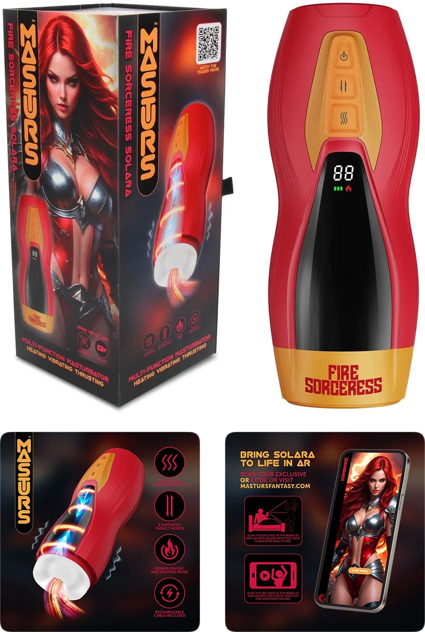Masturs Fire Sorceress Solara | Masturbateur vibrant et chauffant