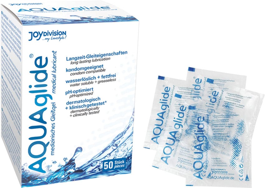 AQUAglide JoyDivision | Lubrifiant à base d'eau | 50 pochettes de 3ml