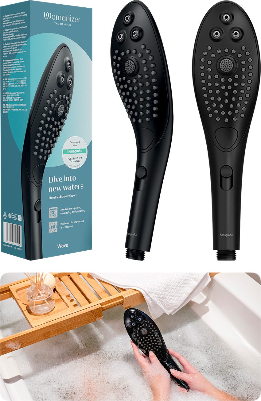 Womanizer Wave Black | Pommeau de douche intime