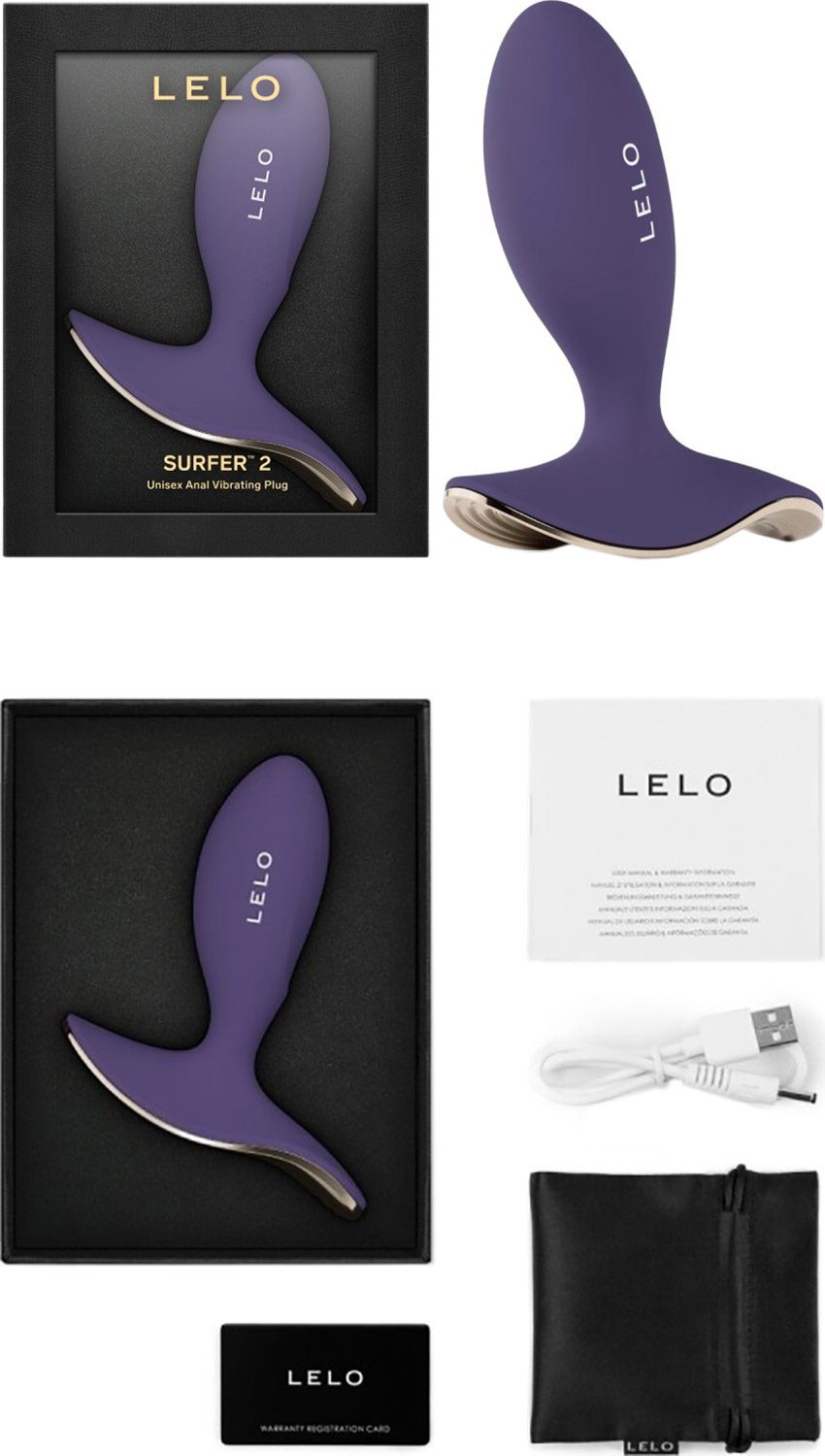 LELO Surfer 2 | Plug anal vibrant | 10 modes de vibration | Violet