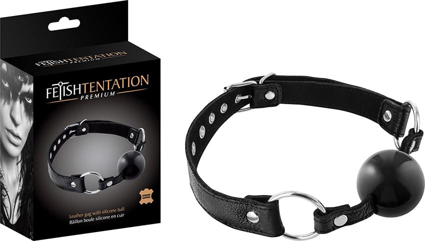 Fetish Tentation Premium | Bâillon-boule en cuir et silicone