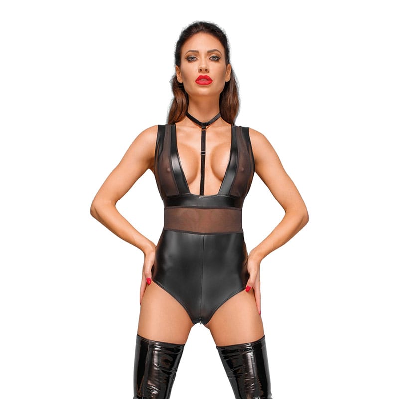 Noir Handmade F183 | Extravaganter Body aus Nasseffektstoff
