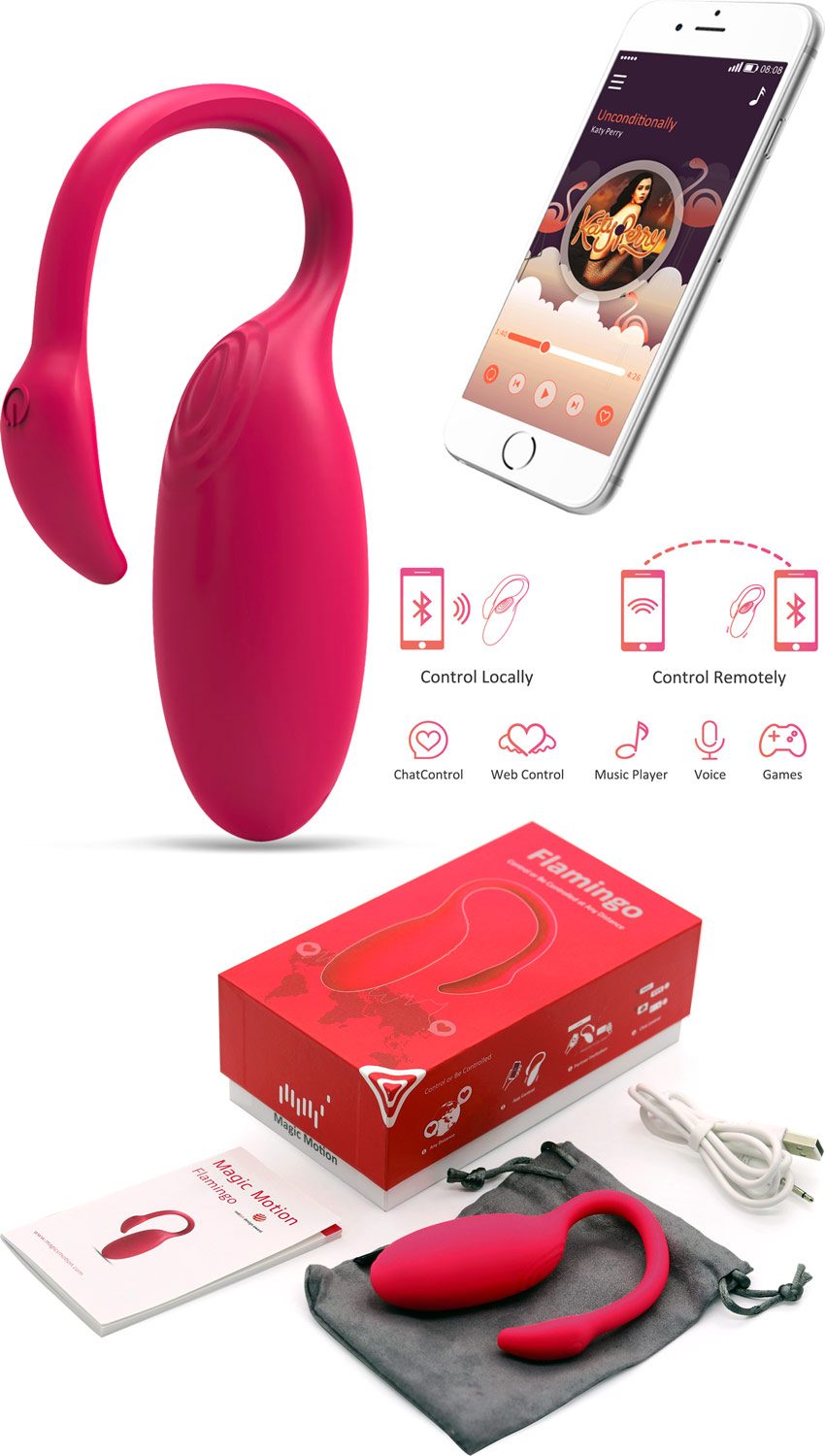 Magic Motion Flamingo | Vernetztes vibrierendes Ei | iOS & Android