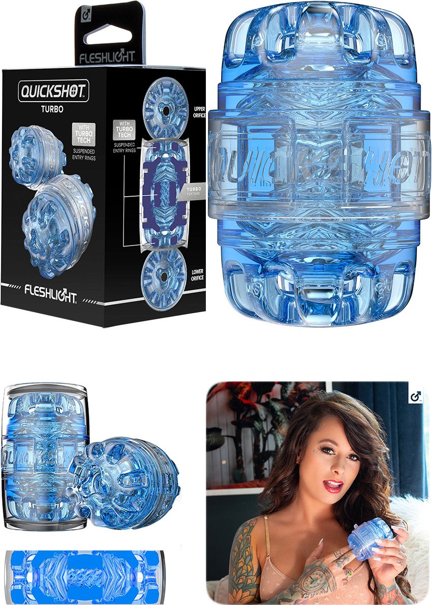 Fleshlight QuickShot Turbo Blue ice | Masturbateur texturé