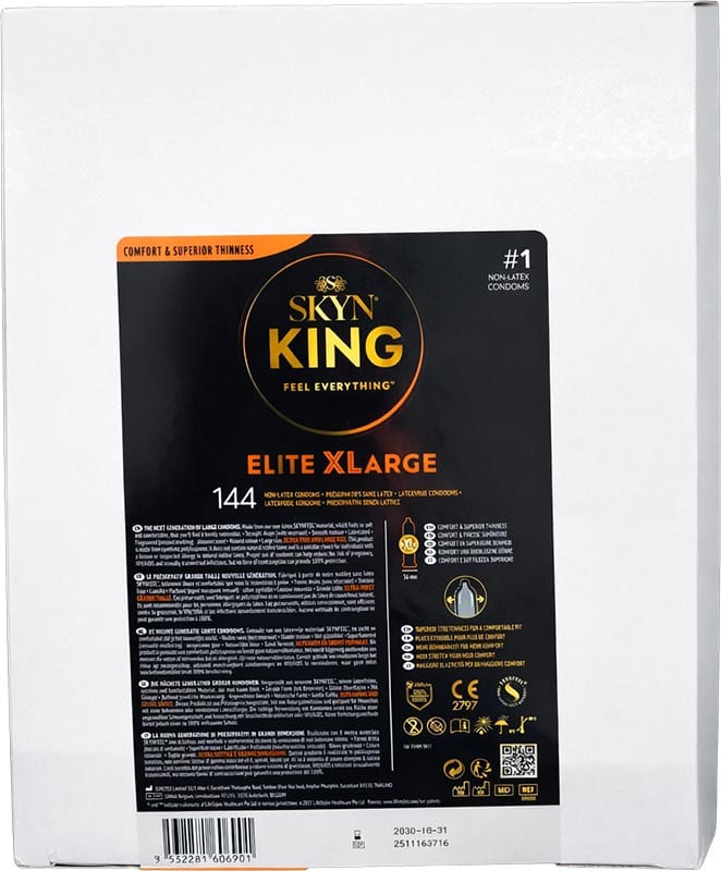 SKYN Elite King Size | Préservatifs XXL sans latex | 144 préservatifs