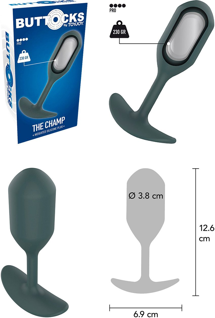 ToyJoy Buttocks The Champ | Silikon-Plug mit einem Gewicht von 230 g.