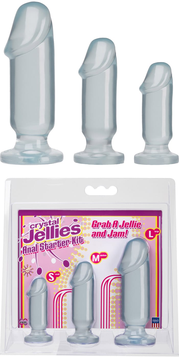 Doc Johnson Crystal Jellies Kit d'initiation anale - 3 plugs anaux