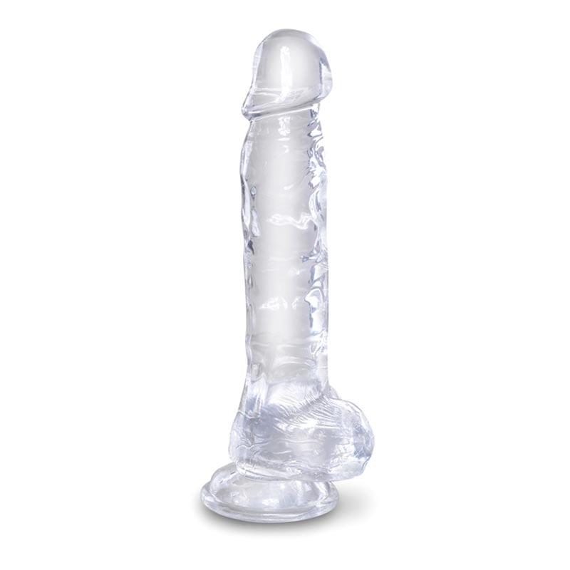 King Clear Cock | Transparenter realistischer Dildo mit Hoden | 18 cm