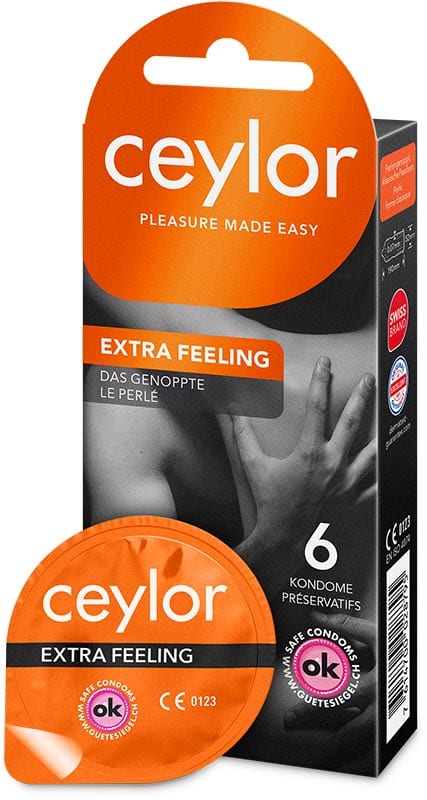 Ceylor Extra Feeling | Boîte de 6 préservatifs | Texture perlée