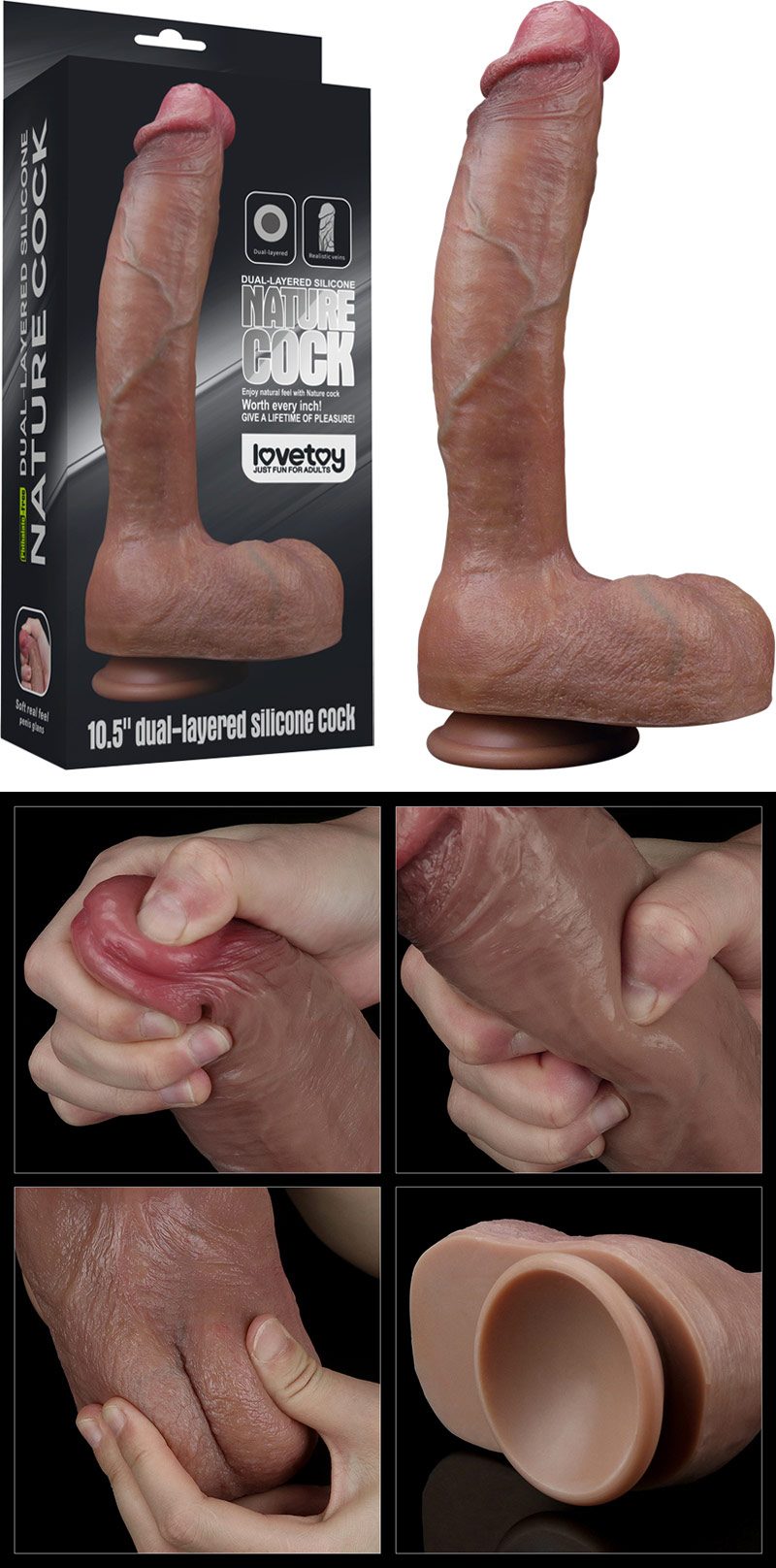 LoveToy Nature Cock | Ultrarealistischer Dildo Dual Density | 21 cm