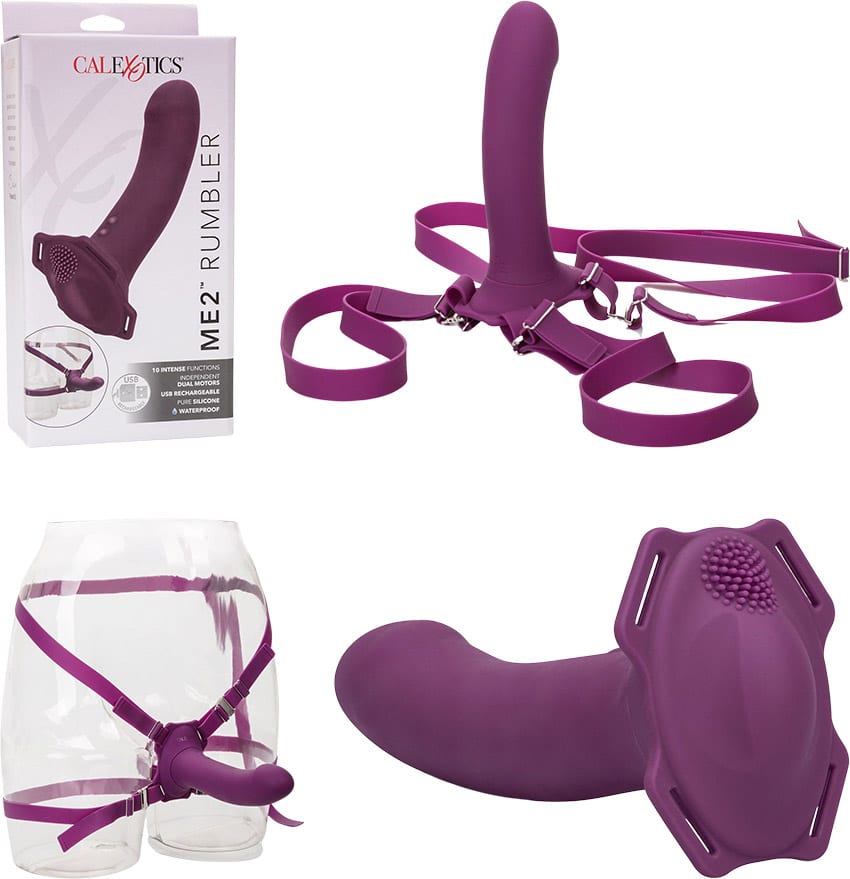 CalExotics ME2 Rumbler | Vibrierender Dildogürtel für Frauen | 16 cm