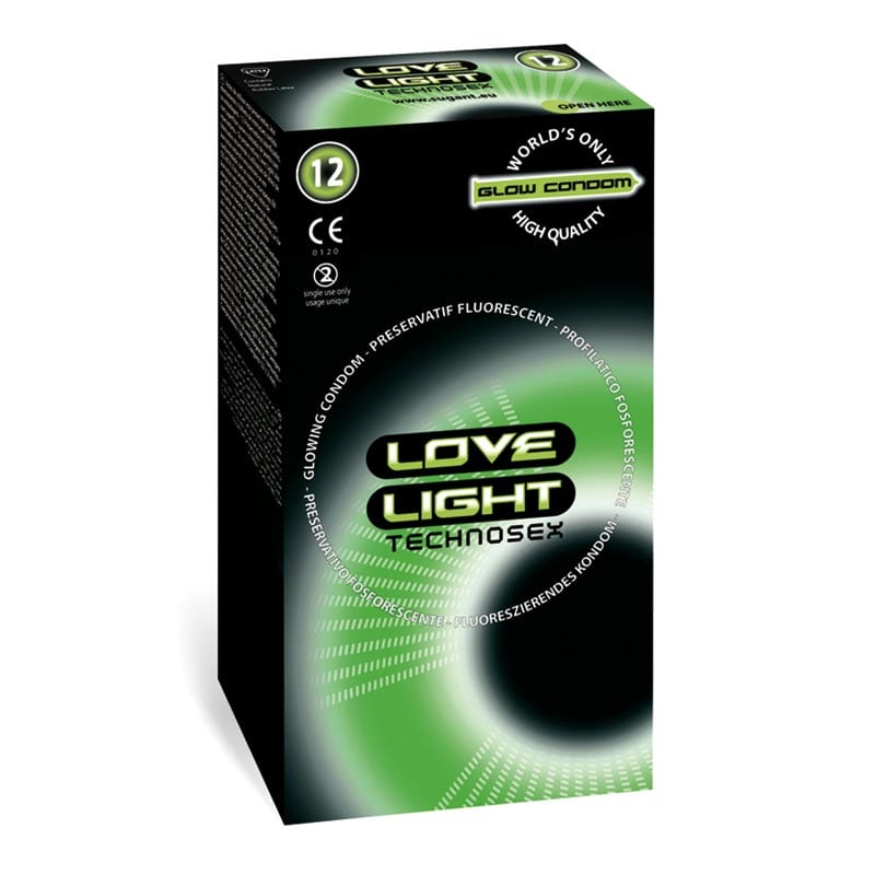Love Light Technosex | Pack de 12 préservatifs phosphorescents