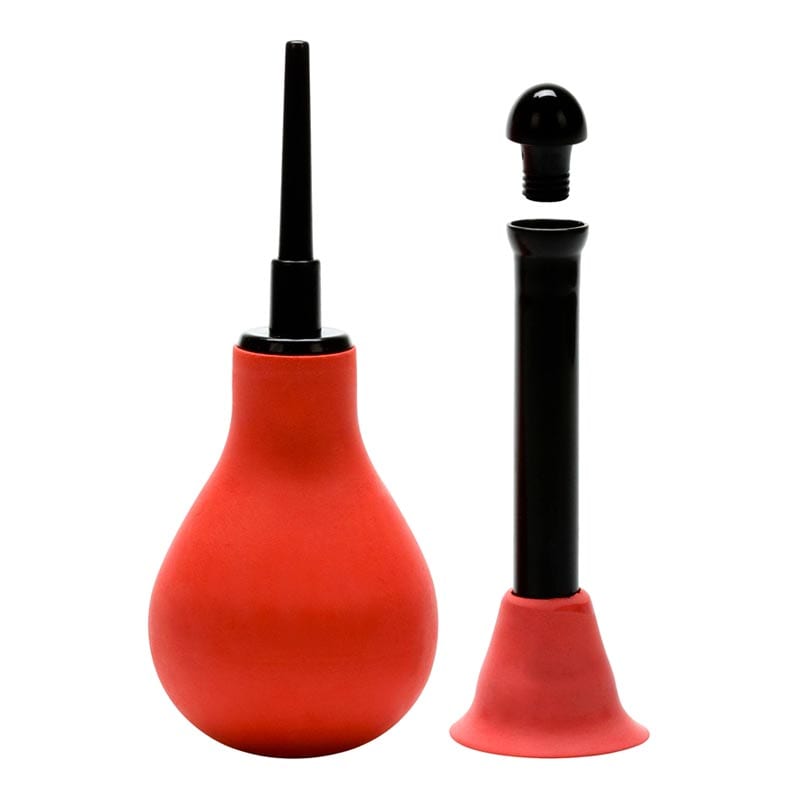 CalExotics Vulcanite | Poire pour lavement anal avec 2 embouts