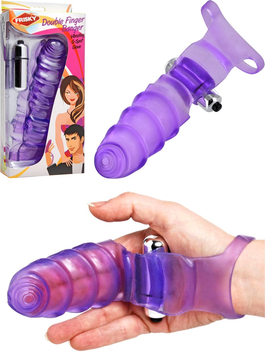 Frisky Double Finger Banger | Gant vibrant pour stimulation vaginale