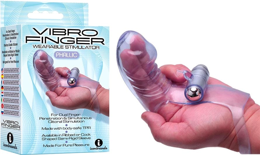 Vibro Finger Phallic | Stimulations- und Vibrationshülle für 2 Finger