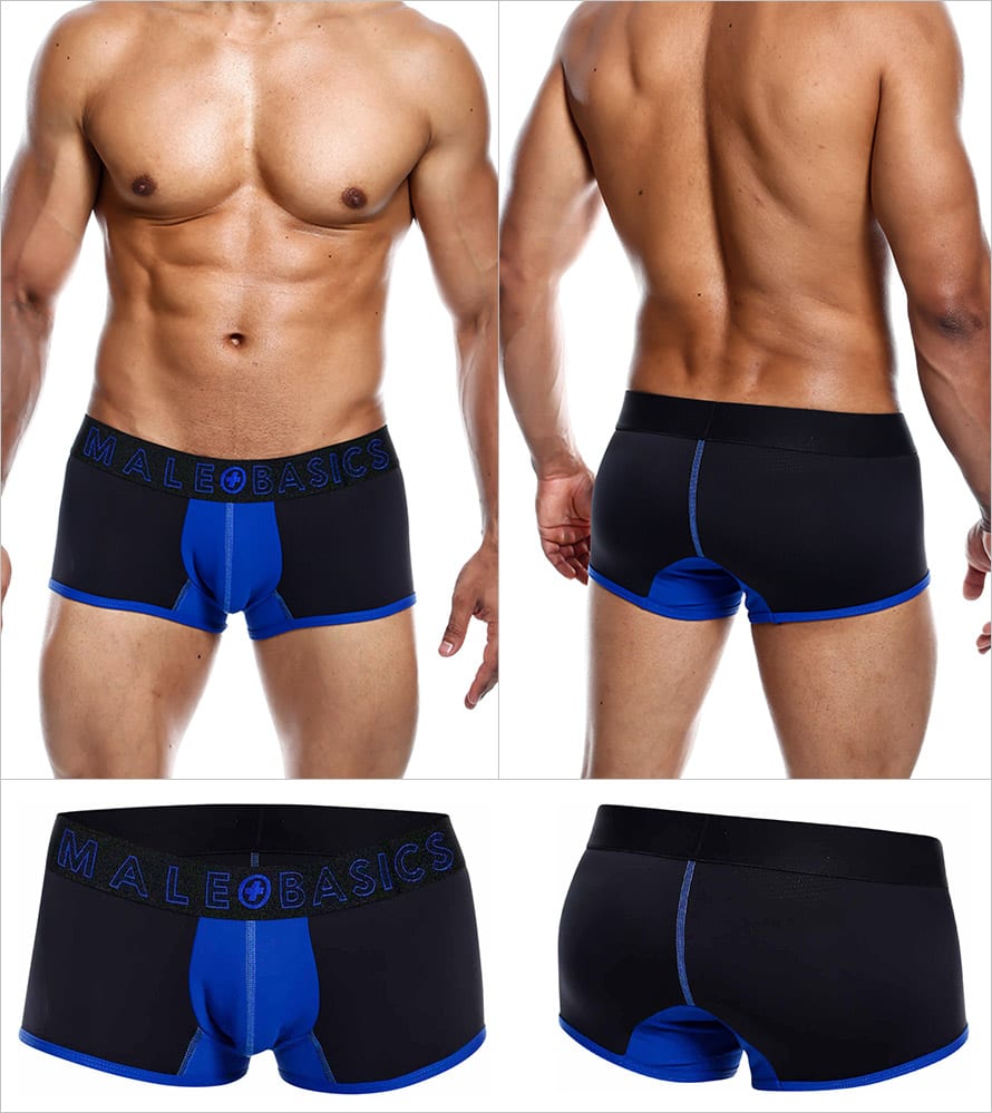 MaleBasics Neon Trunk | Boxershorts für Männer | Atmungsaktiv, Farbe blau