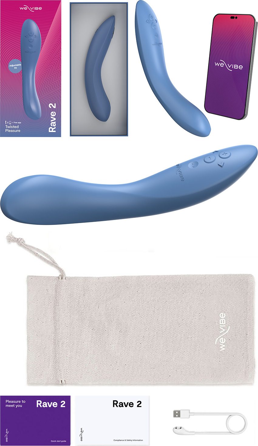 We-Vibe Rave 2 | Stimulateur de clitoris et vibromasseur | Bleu
