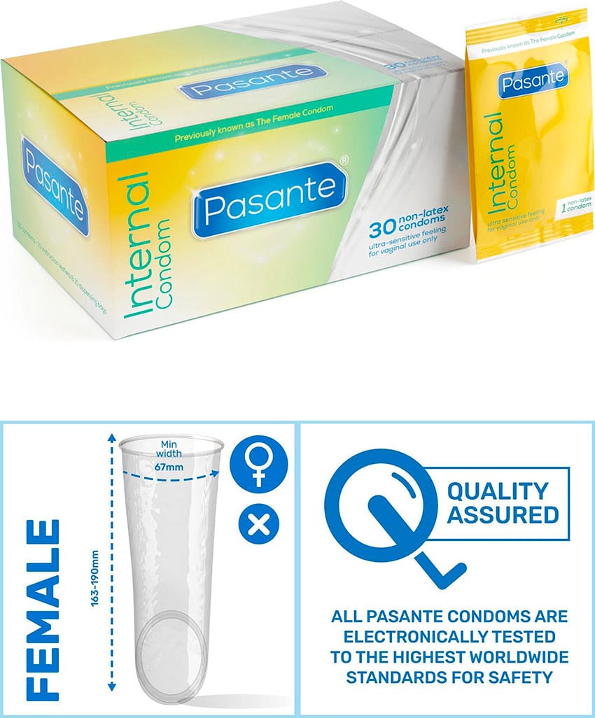 Pasante | Kondom für die Frau | Packung mit 30 Kondomen
