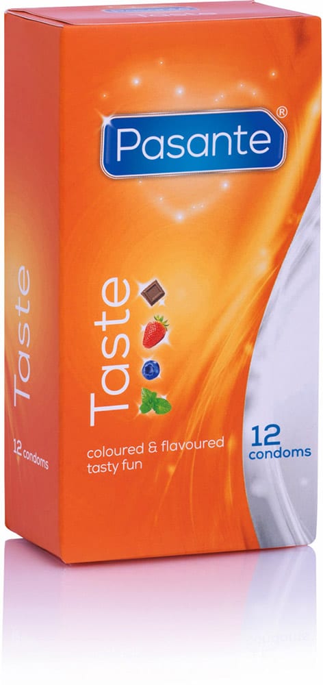 Pasante Taste | Emballage de 12 préservatifs colorés et aromatisés