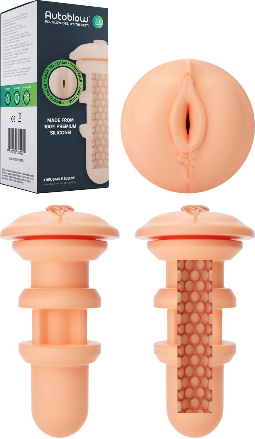 Autoblow A.I. | Ersatzhülle für Vaginale Liebesöffnung | Beige