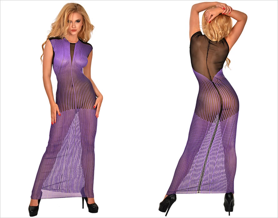 Guilty Pleasure | Longue robe moulante avec lignes verticales