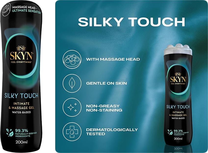Skyn Silky Touch | Lubrifiant et gel de massage à tête massante