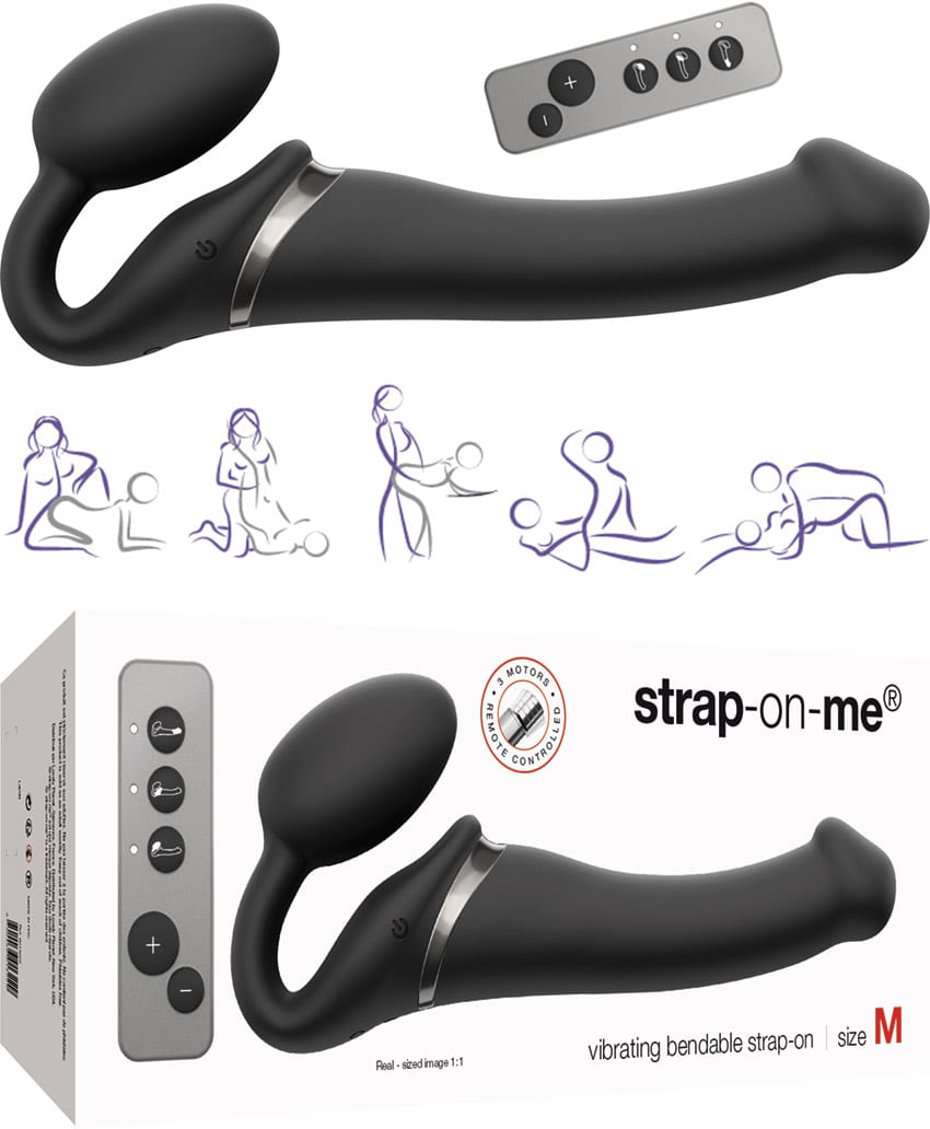 strap-on-me Vibrating Bendable M | Mittelgrosser harnessloser Vibrator