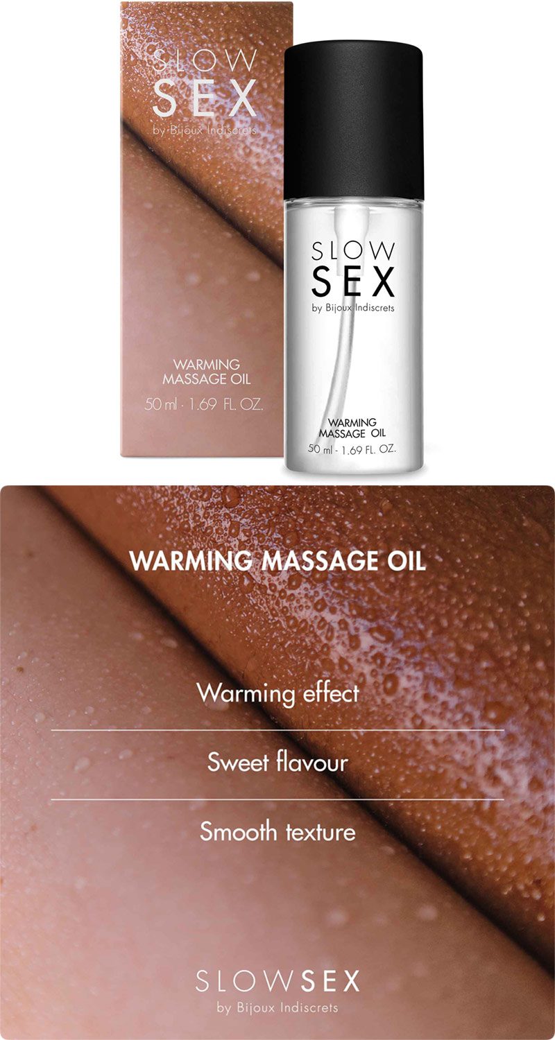 Bijoux Indiscrets Slow Sex | Huile de massage chauffante | 50 ml