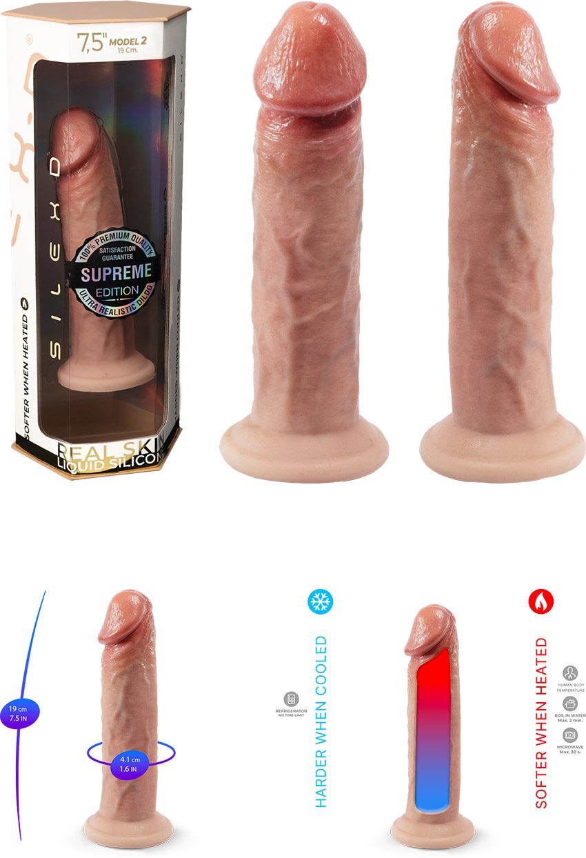 Silex-D Modell 2 | Realistischer Dildo mit Saugnapf | Silexpan-Material