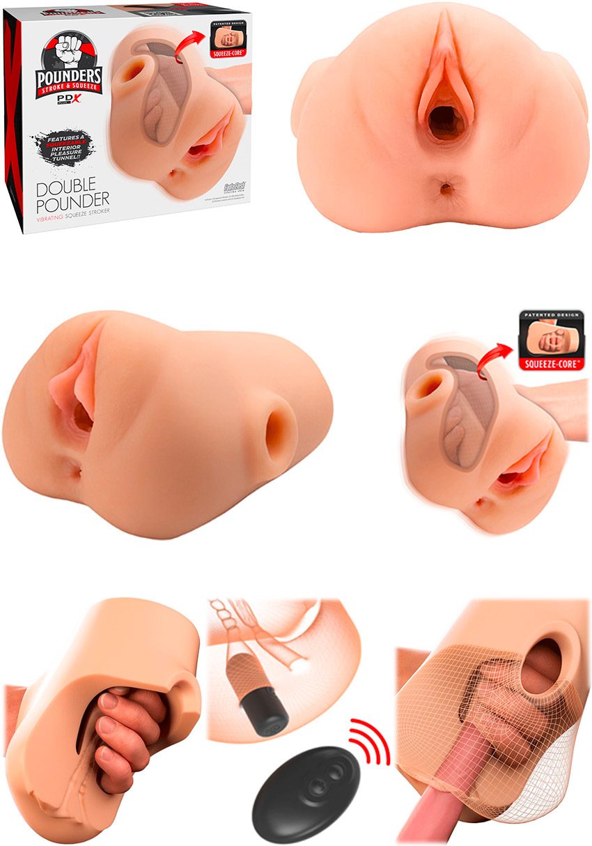 Pipedream PDX Plus Pussy Pounder | Masturbateur réaliste à double orifice